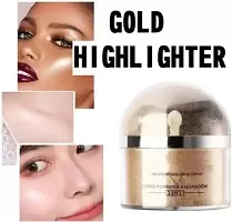 WIFFYGlitter Face Loose Powder Highlighter Makeup Shimmer Gold With Brush Brightening Makeup Set Highlighter??(Gold)-thumb1