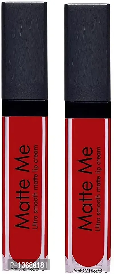 Wiffy Matte Me Non transfer Liquid Lipstick (Russian Red, 6ml) PACK OF 2-thumb0