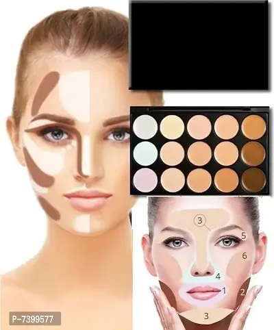 Professional Waterproof 15 Colours Contour Highlight Makeup Concealer Palette-thumb3