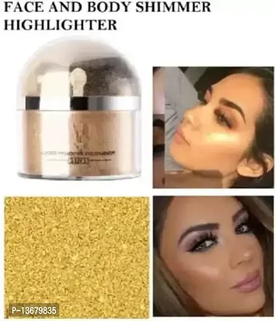 Wiffy ?Glitter Radiant Face Makeup Shimmer Powdery Golden Highlighter??(GOLDEN)-thumb2