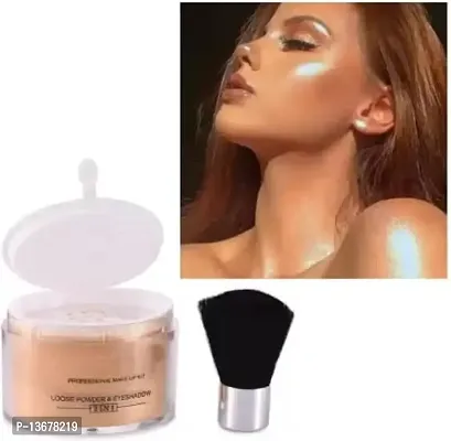 Wiffy ?New face makeup 2 in 1 smooth loose powder with brush Highlighter??(GOLD)