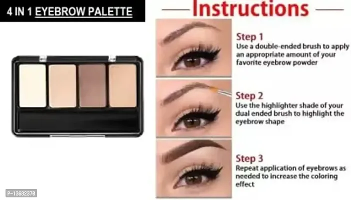 Wiffy THE MATTE FINISH 4 IN 1 EYEBROW PALETTE Eyebrow Powder Palette With Brush 20 g 20 g??(MULTICOLOR)