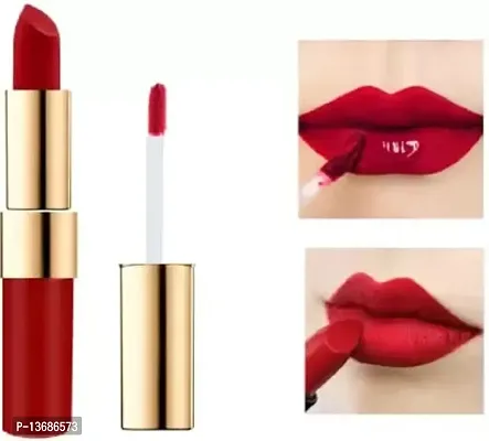 WIFFY 2 IN 1 LIPSTICK MATTE LIQUID LIPSTICK CRAYON WITH LIQUID LIPSTICK MATTE FINISH RED LIPSTICK LONG LASTING-thumb0