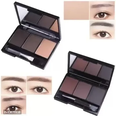 Wiffy ?3 In 1 Black and Brown Eyebrow Powder Palette 10 g??(MULTICOLOR)PACK OF 1-thumb4