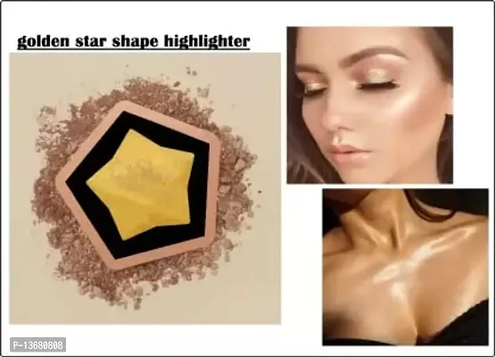 Wiffy ?STAR SHAPE GOLDEN POWDER HIGHLIGHTER PACK OF 1 Highlighter??(GOLDEN)-thumb2