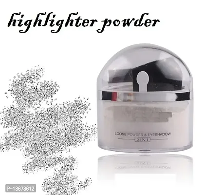 WIFFY?Makeup Silver Highlighter for Face Loose Powder and Glitter eye Shadow Highlighter??(SILVER)