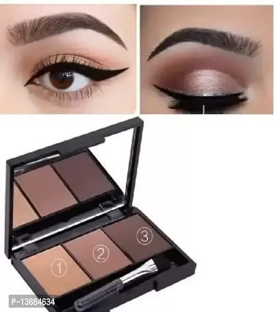 Wiffy ?3 Color Waterproof Eye Shadow Eyebrow Powder Make Up Palette Women Beauty Cosmetic Eye Brow Makeup Kit Set-thumb3