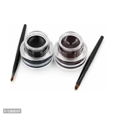 Wiffy 2 in 1 Black & Brown Water Proof & Smudge Proof 24hrs Gel Eyeliner/Kajal 3+3= 6 g (Brown, Black)?