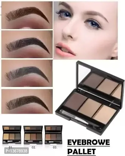 Wiffy ?3 In 1 Black and Brown Eyebrow Powder Palette 10 g??(MULTICOLOR)PACK OF 1-thumb5