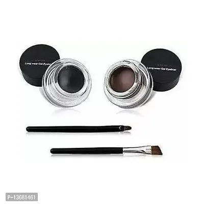 Wiffy Long Lasting Gel Eyeliner, Black and Brown, 2 in One Gel Eye Liner/Kajal 6 g??(black and brown)-thumb0