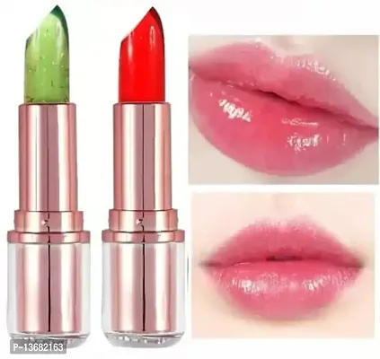 Wiffy CRYSTAL TRANSPARENT COLOR CHANGING JELLY MOISTURIZING LIPSTICK??(LIGHT PINK, RED, 7.2 g)