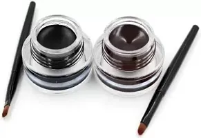 Wiffy 2 In 1 Brown + Black Gel Eyeliner Make Up Waterproof Smudge-proof 6 g??(MULTICOLOR)-thumb1