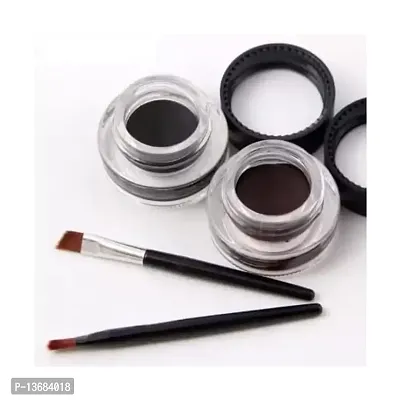 Wiffy gel eyeliner cream 24 hours 2 color a set black and brown with 2 brush 6 g??(MULTICOLOR)-thumb0