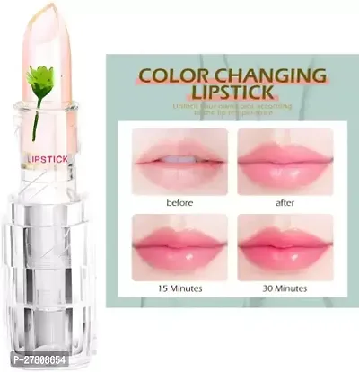 Magic Temperature Color Change Lip Gloss Crystal Green Flower Jelly Lipsticknbsp;