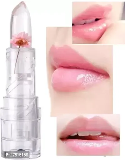 nbsp;Crystal Pink Flower Jelly Lipstick, Long Lasting Nutritious, Moisturizer Magic