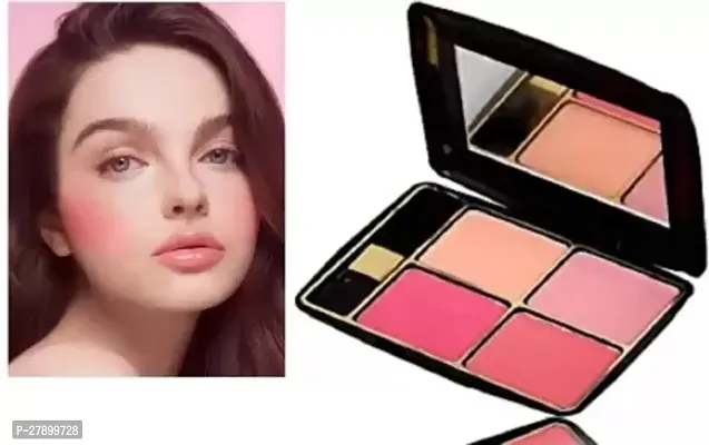 Soft Matte Colour Blusher Highliter Pallete With Brush (Multicolor)