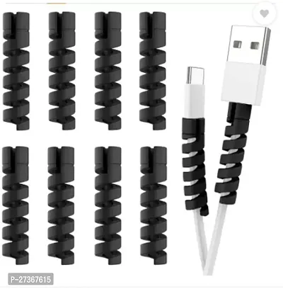 Spencer Premium Mix Spiral Cable  Charger Protectors for All USB Wired Cable Protector  (Black)