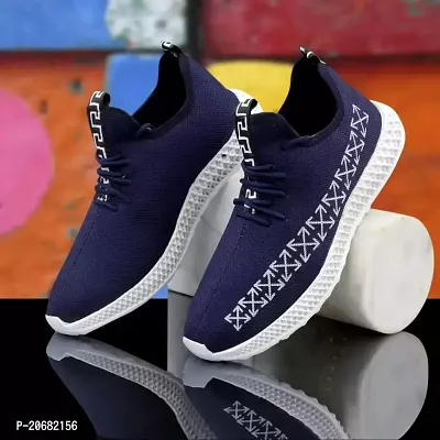 Stylish Blue PU Self Design Lifestyle Shoes For Men-thumb0