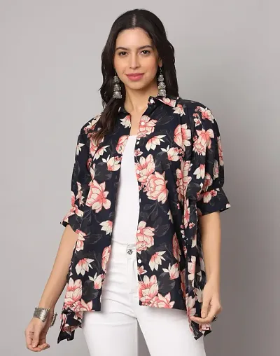 Beautiful Floral Print Cotton Shrugs For Women