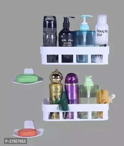 Bathroom Kitchen Organizer Rack Kitchen Soap Holder Plastic Wall Shelf Plastic Wall Shelf-thumb0