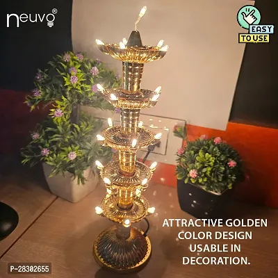 Neuvo 5 Layer Electric Gold Led Diya Deepak Light-thumb2