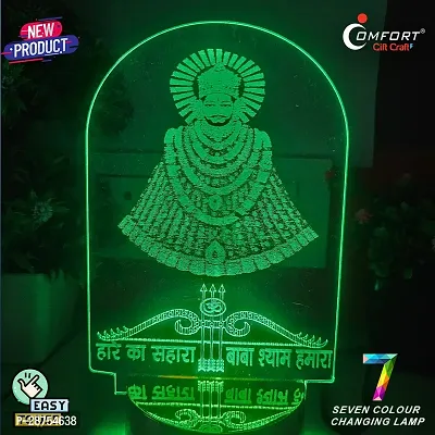 Khatu Shyam Baba 3D Illusion Led Light Decoration Idea 2 Plug Night Light Lamp