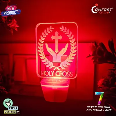 Jesus Christ Holy Cross 3 D Illusion LED Night Table Lamp