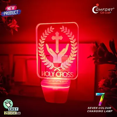 Jesus Christ Holy Cross 3 D Illusion LED Night Table Lamp-thumb0