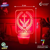 Jesus Christ Holy Cross 3 D Illusion LED Night Table Lamp-thumb2