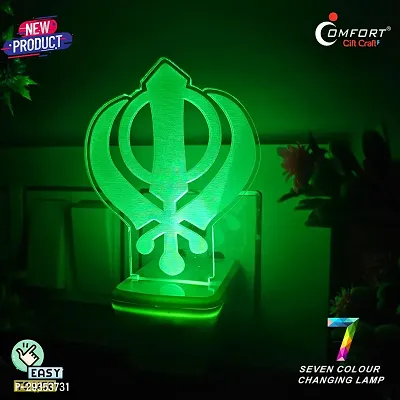 Sikh 3 D Illusion LED Night Table Lamp-thumb0