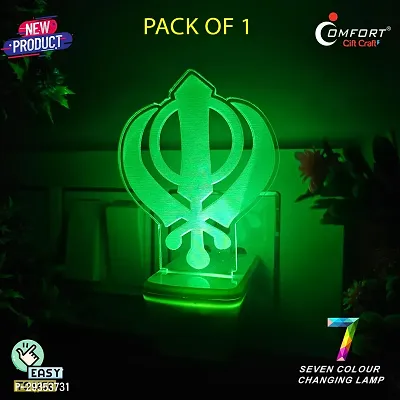 Sikh 3 D Illusion LED Night Table Lamp-thumb4