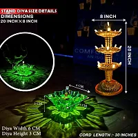 3 Layer Stand Diya With Water Sensor Flower Reflection Diya Combo Pack of 7 pcs-thumb1