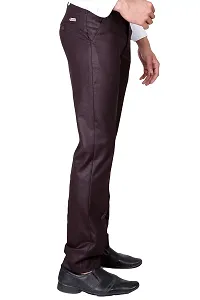 Stylish Cotton Blend Maroon Solid Slim Fit Formal Pant For Men-thumb2