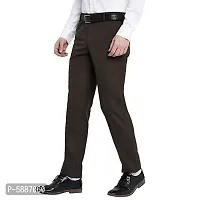 Stylish Cotton Blend Brown Solid Slim Fit Formal Pant For Men-thumb2