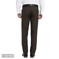 Stylish Cotton Blend Brown Solid Slim Fit Formal Pant For Men-thumb1