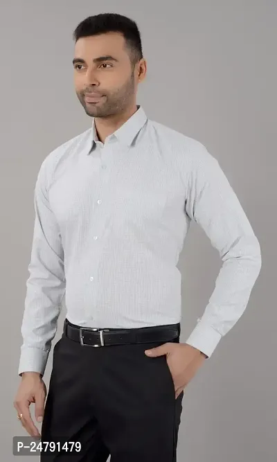 VILLAIN Cotton Small Checks Full Sleeves Regular Fit Formal Shirt-thumb5