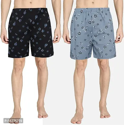 Classic Multicoloured Cotton Blend Printed Boxer For Men Pack Of 2-thumb0