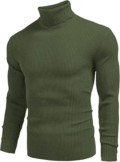 DENIMHOLIC Men's Cotton Turtle Neck Sweater