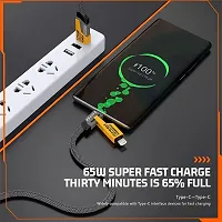 Inbae High Grade 4 In 1 Metal Alloy Ports Fast Charging  Data Transfer 65W Cable|Super Durable Texture Braided|Supporting Thunderbolt Port,Type C Lightning,Type A Phone  Laptop, Yellow  Black-thumb2