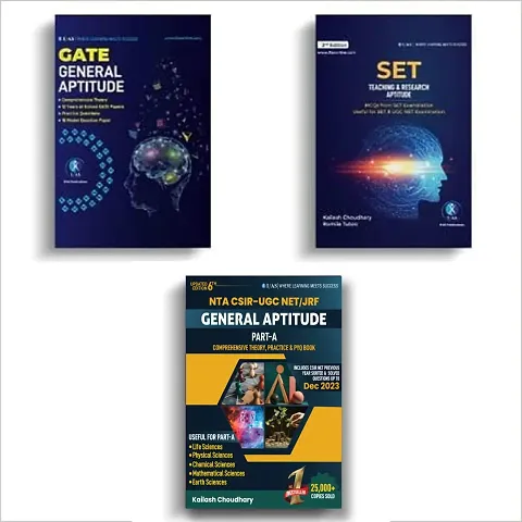 CSIR NET ,SET,GATE Research  General Aptitude Practice Questions Books Set Of 3