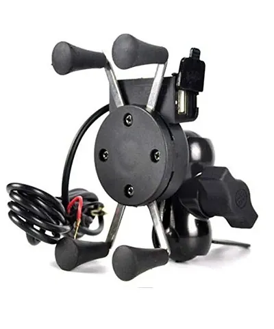 X-Grip Bike Phone Holder with Mobile Charger Version 2 for All Bikes Scooters