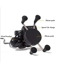 X-Grip Bike Phone Holder with Mobile Charger Version 2 for All Bikes Scooters-thumb2