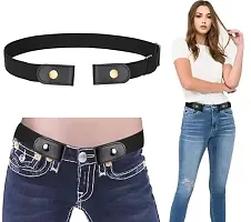 1pcs black color buckle free elastic belts adjustable belt for jeans men and women Buckle-Free Invisible Elastic Waist Belts How to Style Your Outfits with a Ladies Belt for Jeans-thumb3
