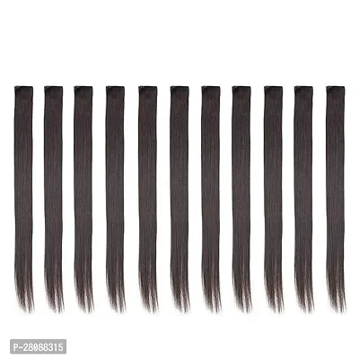 4pcs black hair extension for hair streak for women and girls Stunning Straight One Color Hair Streak Hair Extensions for Instant Glamourhellip;