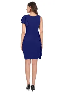 AB YOUNG Women's Bodycon Knee Length Dress (Large, Blue)-thumb1