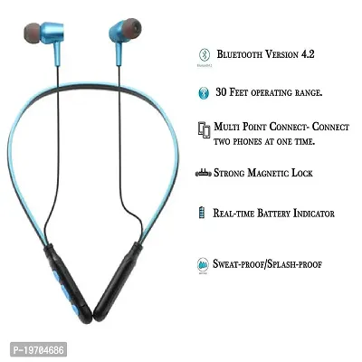 Lichen Wireless Bluetooth Neckband in Ear Headphone Stereo Headset with Mic, Vibration Alert for All Smartphones --thumb3