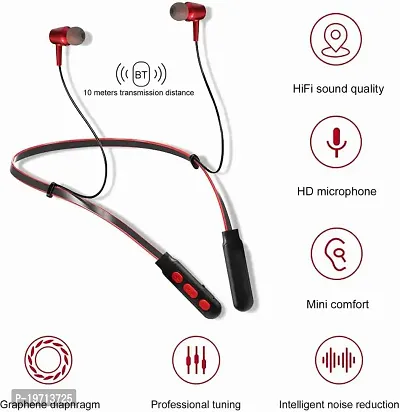 Neckband Bluetooth Headset with HD Sound - sweatproof Sports Earphone-thumb3