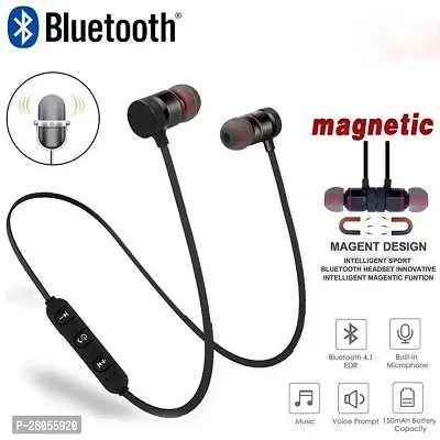 Lichen Multi Color Magnet Bluetooth Earphone Headphone with Mic, Sweatproof Sports Headset, Best for Running and Gym, Stereo Sound Quality for All Smartphones.