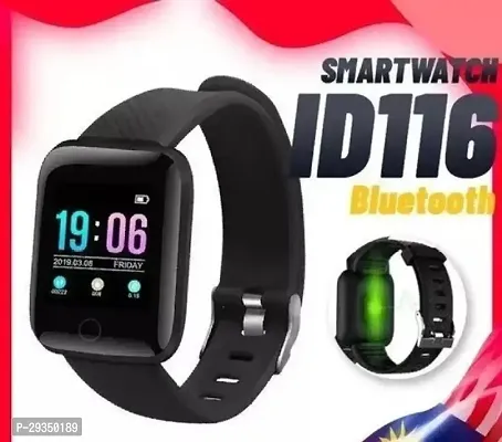 Lichen ID116 Plus Bluetooth Fitness Smart Watch for Men Women and Kids Activity Tracker (Black)