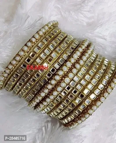 Elegant Golden Plastic Beads Bangles/ Bracelets For Women Piece of 12